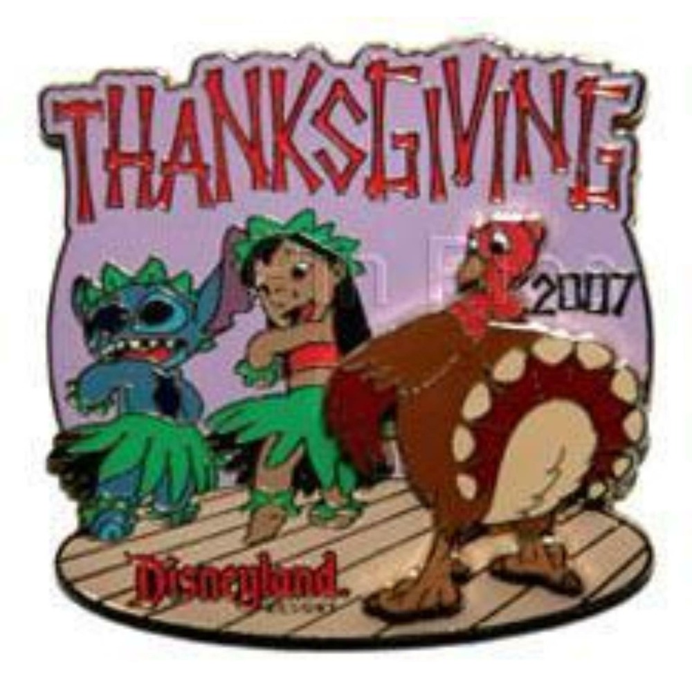 Disney Lilo and Stitch Thanksgiving 2007 Disneyland Resort Pin 57960 Turkey Hula